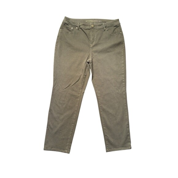 Chico’s So Slimming Girlfriend Crop Pants Women’s Size 2 US 12 Green Twill - Picture 1 of 9